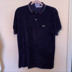 Vintage velour Lacoste polo shirt